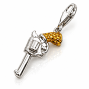 Vintage Pistol Gun Pendant Charms-Black Diamonds New York