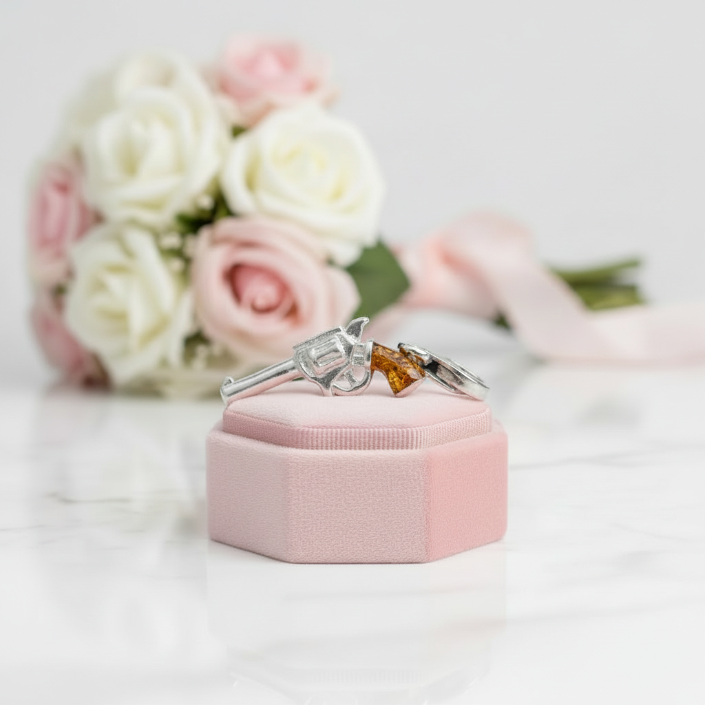 Vintage Pistol Gun Pendant Charms-Black Diamonds New York