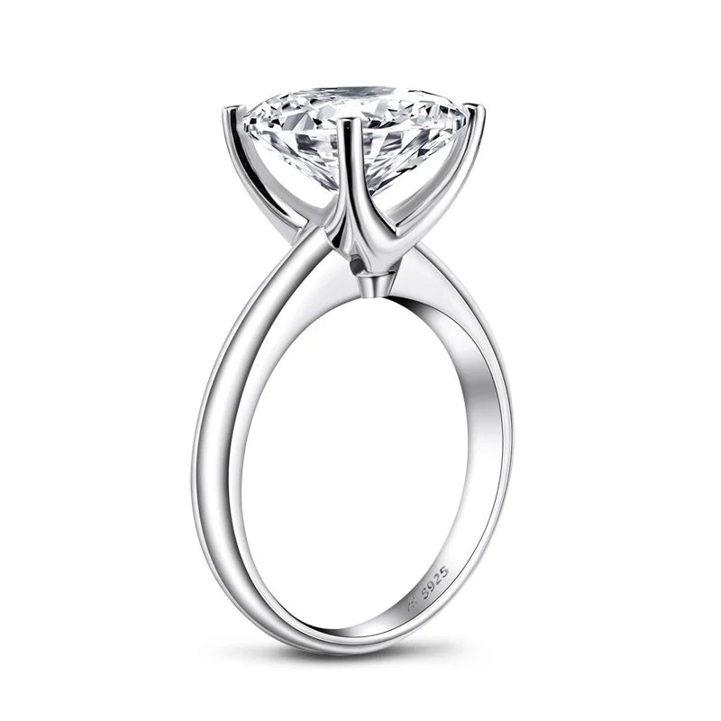 4.0 Ct Princess Cut Moissanite Diamond Solitaire Engagement Ring-Black Diamonds New York