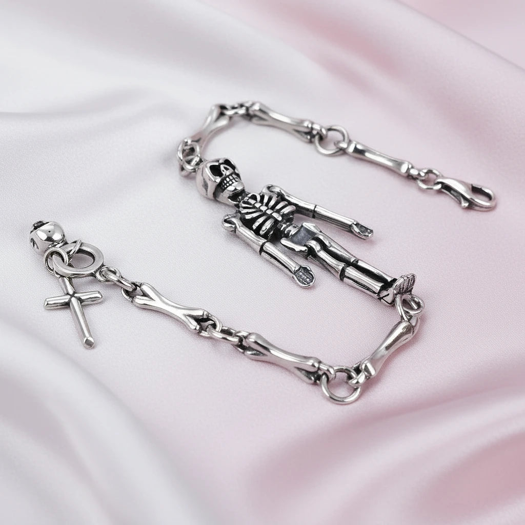Cross Domineering Skeleton Retro Bracelet-Black Diamonds New York