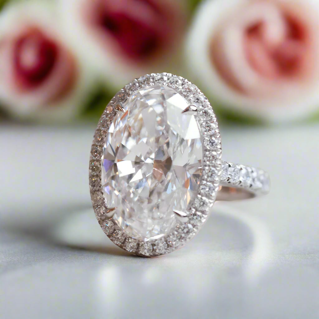 8ct Oval Cut Diamond Option Engagement Ring-Black Diamonds New York