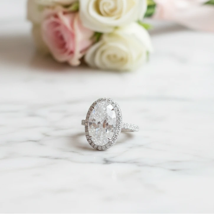 8ct Oval Cut Diamond Option Engagement Ring-Black Diamonds New York