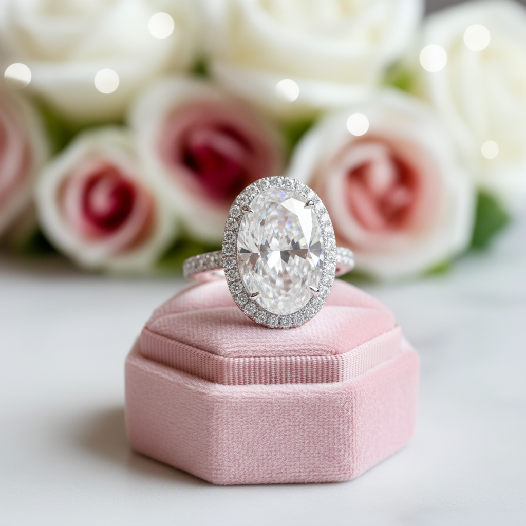 8ct Oval Cut Diamond Engagement Ring-Black Diamonds New York