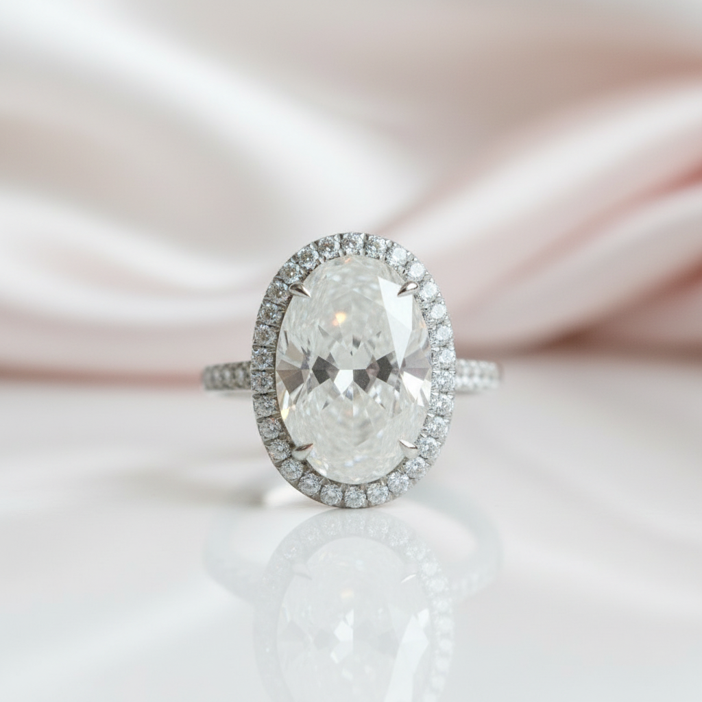 8ct Oval Cut Diamond Option Engagement Ring-Black Diamonds New York