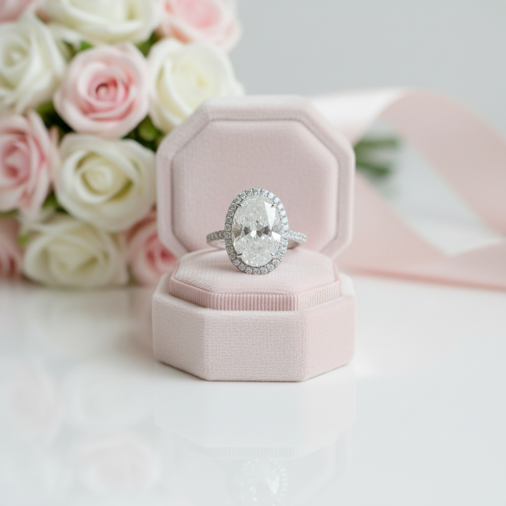 8ct Oval Cut Diamond Engagement Ring-Black Diamonds New York