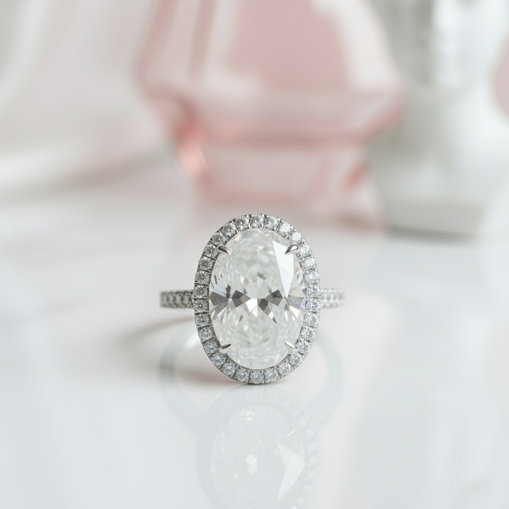 8ct Oval Cut Diamond Option Engagement Ring-Black Diamonds New York