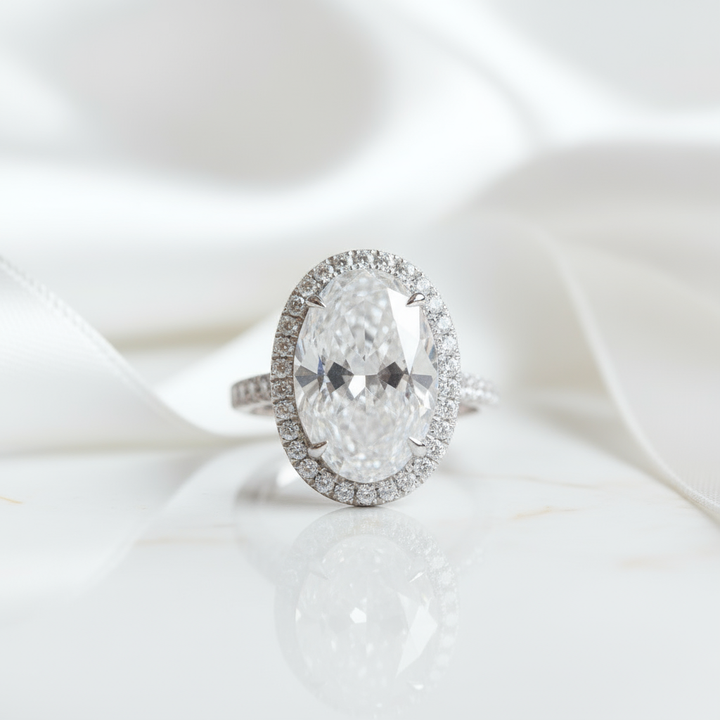 8ct Oval Cut Diamond Engagement Ring-Black Diamonds New York