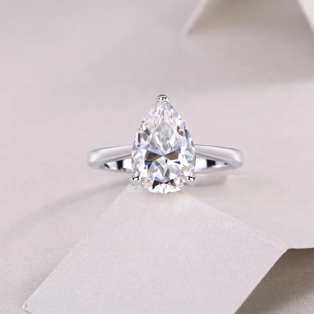 2.5 Ct Pear Cut Moissanite Diamond Engagement Ring-Black Diamonds New York