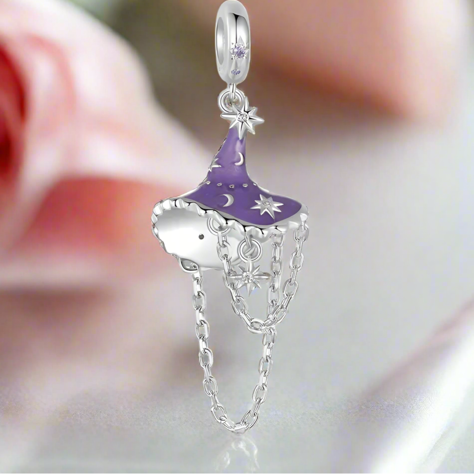 Luminous Purple Witch Hat Charm-Black Diamonds New York