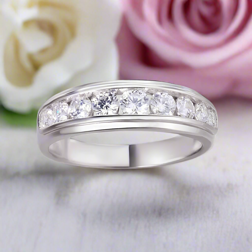 Elegant Round Cut Diamond Eternity Wedding Band-Black Diamonds New York