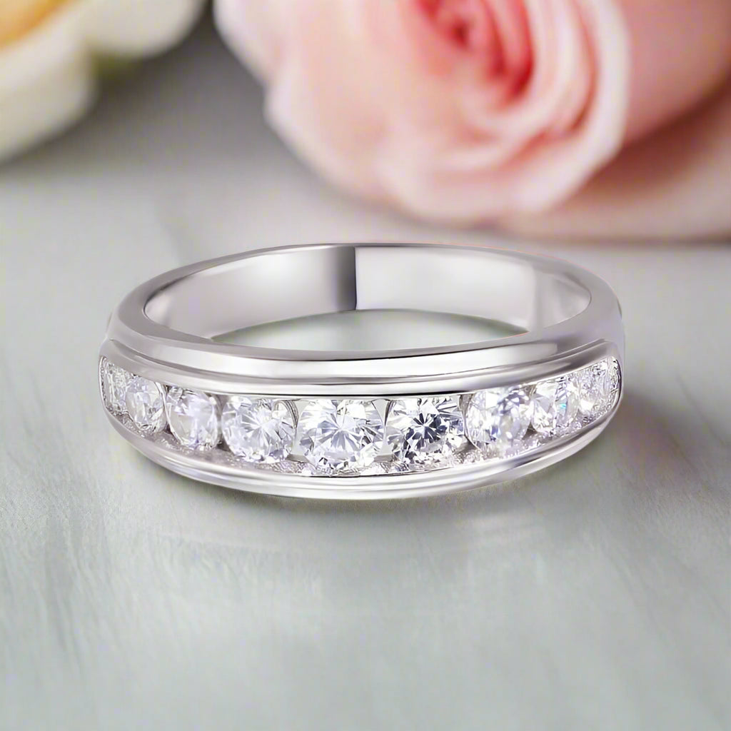 Elegant Round Cut Diamond Eternity Wedding Band-Black Diamonds New York