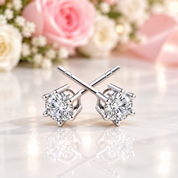 Shiny Diamond Option Classic Six Prong Earrings-Black Diamonds New York