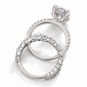 Stunning Oval Cut Diamond Option Wedding Ring Set-Black Diamonds New York