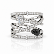 My Other Half- Limited Coffin Shape Diamond Option Rings-Black Diamonds New York