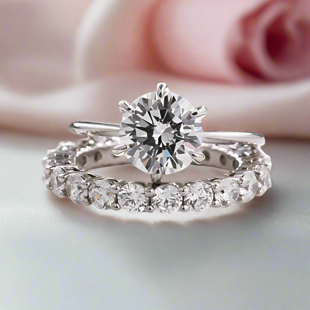 Simple 2.0 Carat Round Cut Wedding Set-Black Diamonds New York