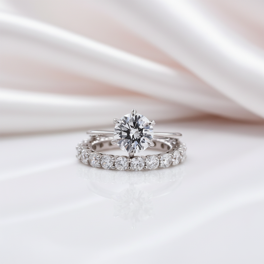 Simple 2.0 Carat Round Cut Wedding Set-Black Diamonds New York
