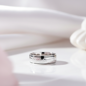 Simple Black Domed Hip-hop Ring Band-Black Diamonds New York