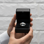 Simple Black Domed Hip-hop Ring Band-Black Diamonds New York