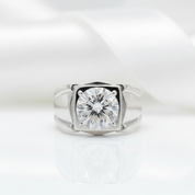 Simple Round Cut Diamond Men's Ring-Black Diamonds New York