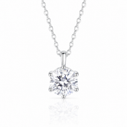 Simple Six-Claw 2.0 Ct Diamond Option Necklace-Black Diamonds New York