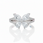 Butterfly Design Diamond Option Promise Ring-Black Diamonds New York