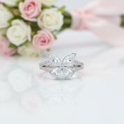 Butterfly Design Diamond Option Promise Ring-Black Diamonds New York