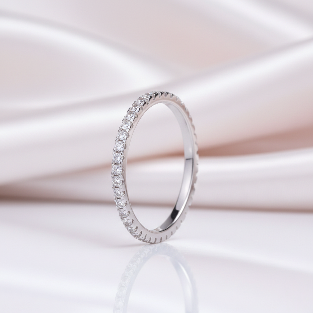 Single Round Cut Diamond Option Eternity Ring-Black Diamonds New York