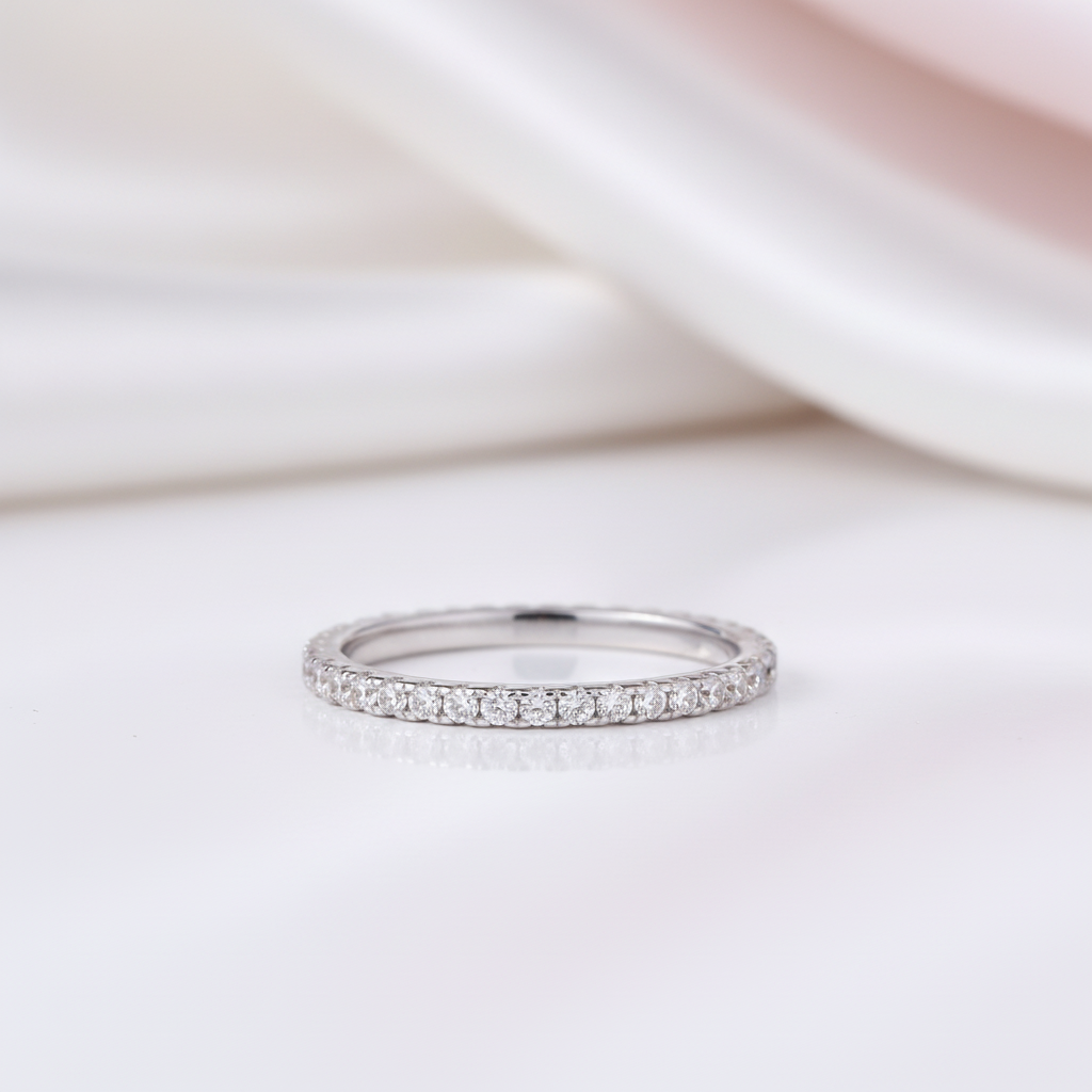 Single Round Cut Diamond Option Eternity Ring-Black Diamonds New York