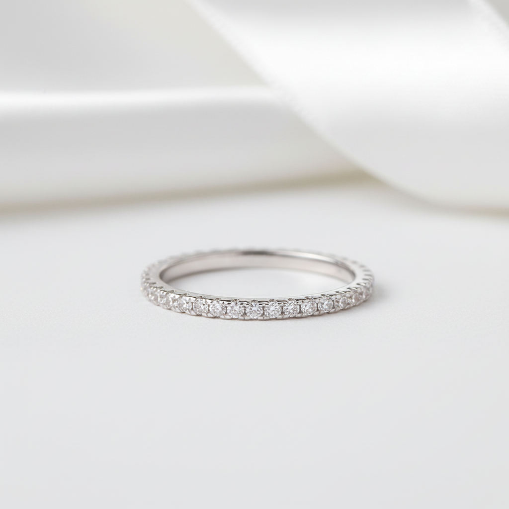 Single Round Cut Diamond Option Eternity Ring-Black Diamonds New York