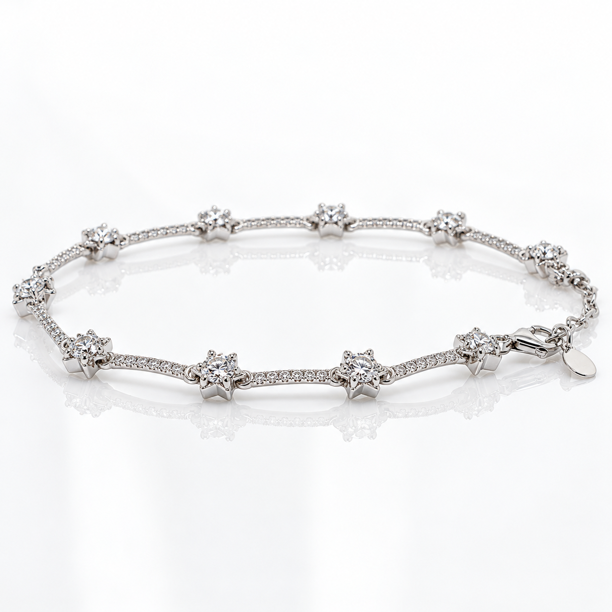 Six Pointed Star Diamond Option Bracelet-Black Diamonds New York