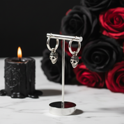 Black Diamond Pave Skull Hoop Earrings-Black Diamonds New York