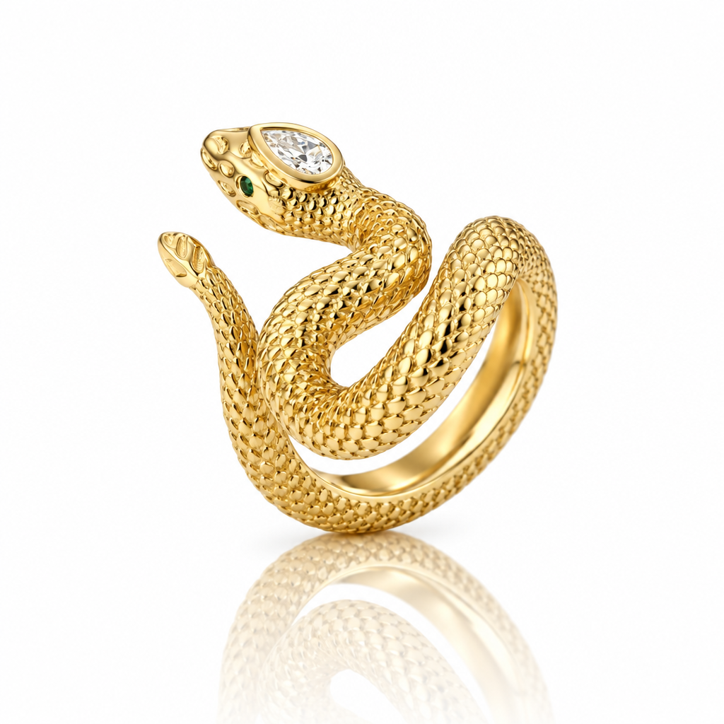 Snake Pear-cut Diamond Option Ring-Black Diamonds New York