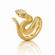 Snake Pear-cut Diamond Option Ring-Black Diamonds New York