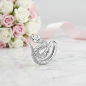 Snake Pear-cut Diamond Ring-Black Diamonds New York