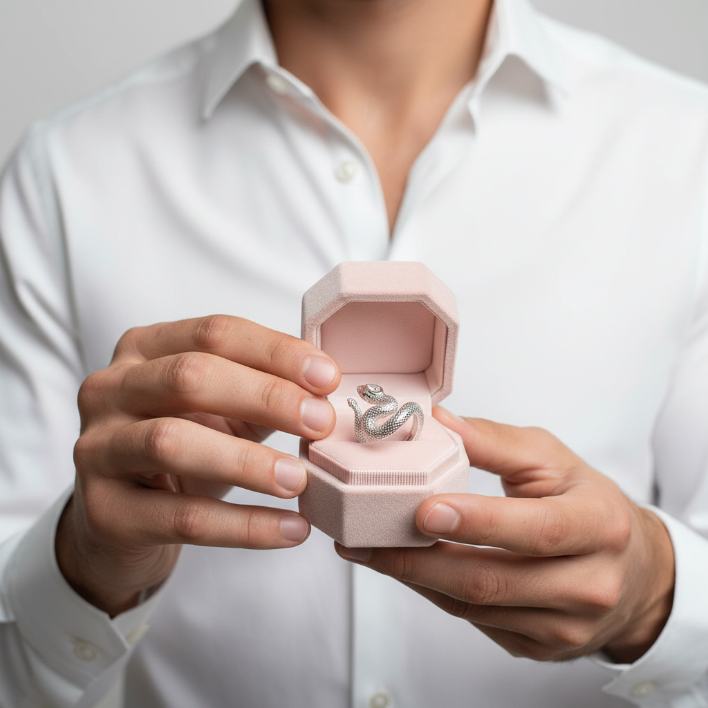Snake Pear-cut Diamond Ring-Black Diamonds New York