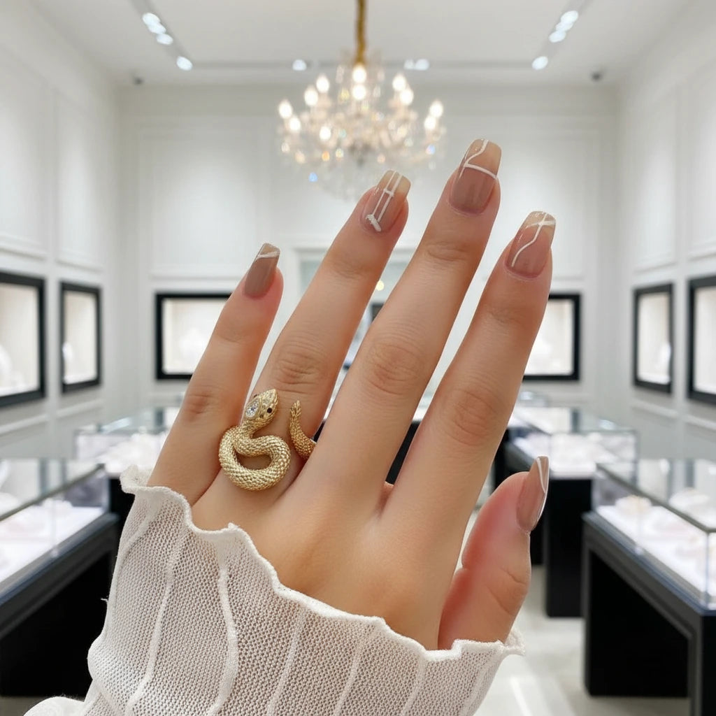 Snake Pear-cut Diamond Ring-Black Diamonds New York