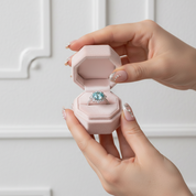 Snowflake Design Halo Round Cut Cyan Blue Diamond Engagement Ring