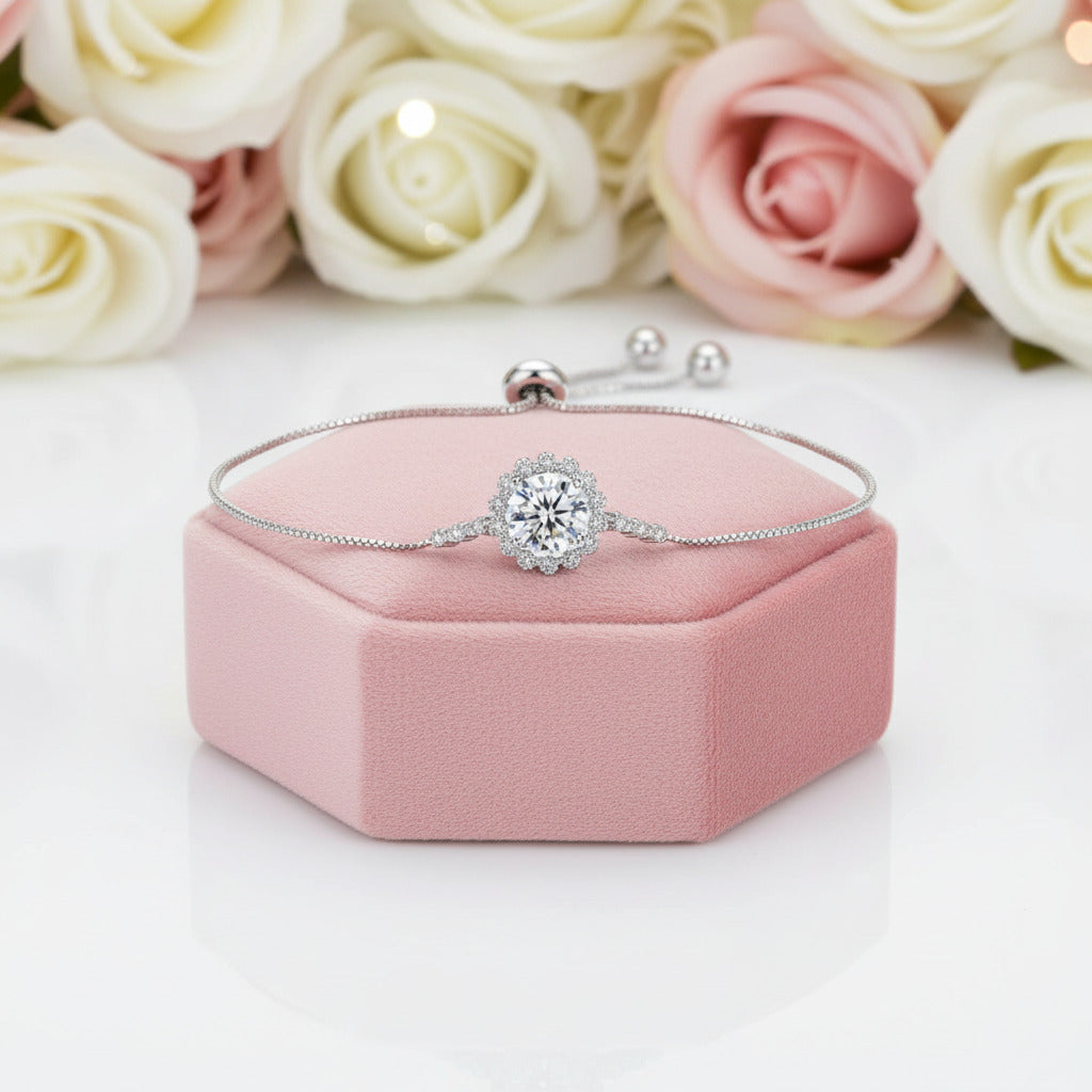 Snowflake Round Cut Diamond Bracelet-Black Diamonds New York