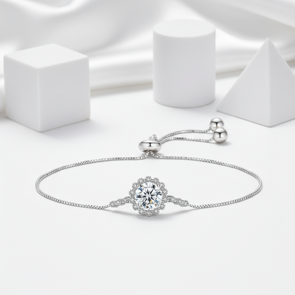 Snowflake Round Cut Diamond Bracelet-Black Diamonds New York