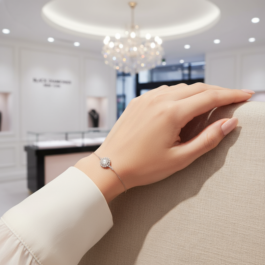 Snowflake Round Cut Diamond Bracelet-Black Diamonds New York