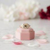 Solid 14k Yellow Gold C Letter Diamond Women's Engagement Ring-Black Diamonds New York