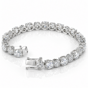 Solid 18k White Gold Diamond Option Tennis Bracelet-Black Diamonds New York
