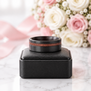 Solid Wood Titanium Steel Ring Men's Ring-Black Diamonds New York