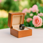 Solid Wood Titanium Steel Ring Men's Ring-Black Diamonds New York