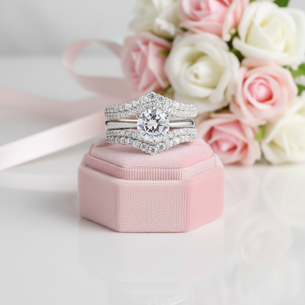 Solitaire Round Cut Diamond Option Engagement Ring Set-Black Diamonds New York