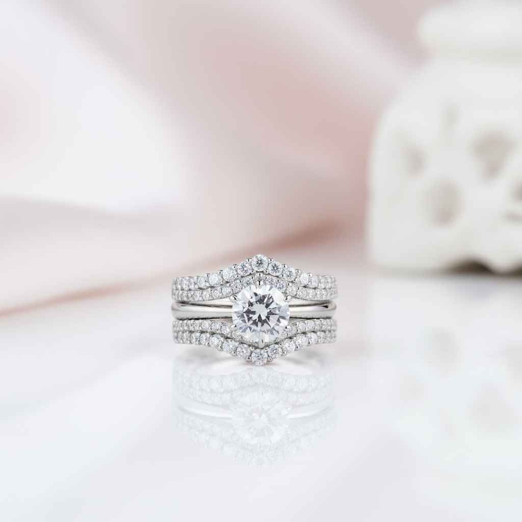 Solitaire Round Cut Diamond Option Engagement Ring Set-Black Diamonds New York