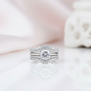 Solitaire Round Cut Diamond Option Engagement Ring Set-Black Diamonds New York