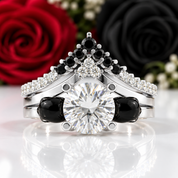 Soulmate- 1ct Violet Round Cut Diamond Option Gothic Ring-Black Diamonds New York