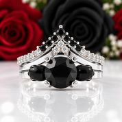 Soulmate- 1ct Violet Round Cut Diamond Option Gothic Ring-Black Diamonds New York