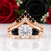 Soulmate- 1ct Violet Round Cut Diamond Option Gothic Ring-Black Diamonds New York